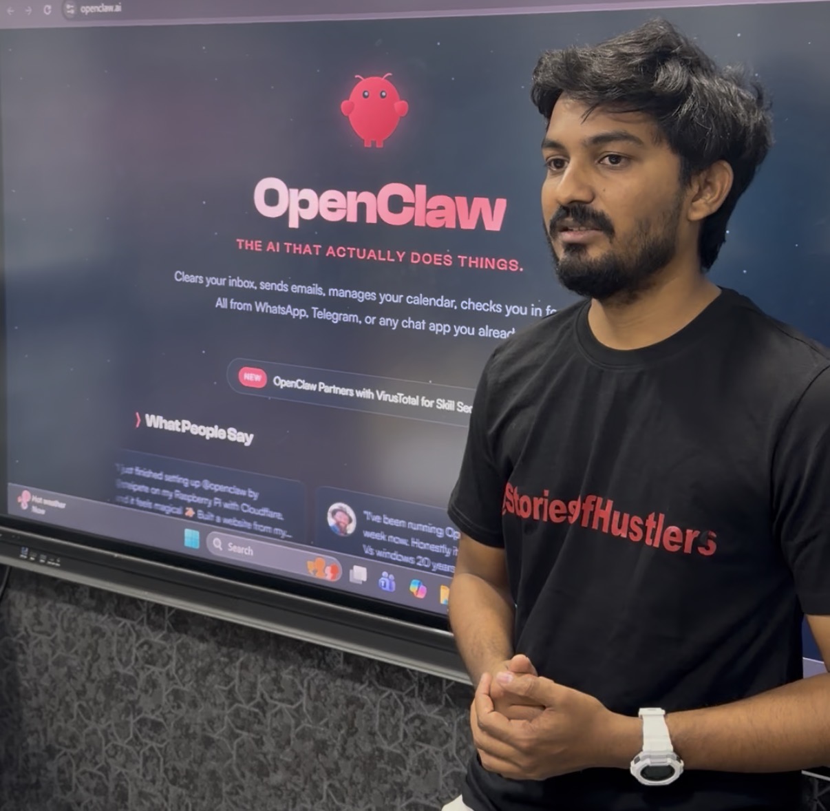 Instructor presenting OpenClaw AI agent platform